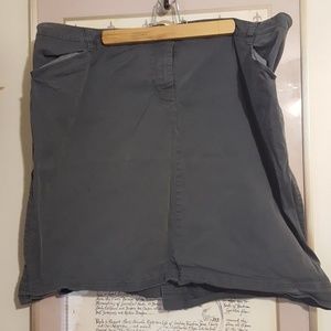 Lands End Grey Twill Skirt